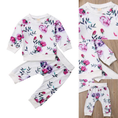 

UK Stock Newborn Infant Baby Girl Clothes Shirt TopsPants Leggings Outfits Set