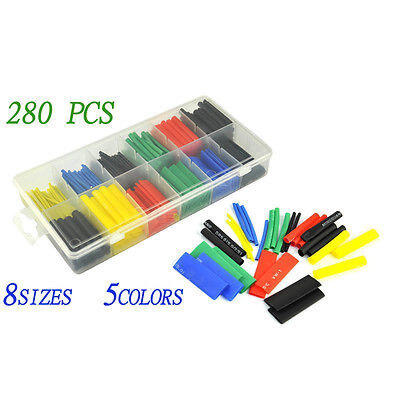 

280pcs 21 Polyolefin Heat Shrink Tubing Tube Sleeving Wrap Wire Kit Cable E