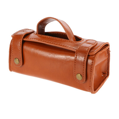 

PU Leather Travel Toiletry Bag Shaving Wash Case Organizer Bag Dark Brown For Protect Shaver Shaving Gift Container