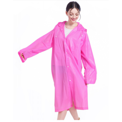 

TOP Women Mens Long Sleeve Hooded Transparent Raincoat Poncho Coat Waterproof