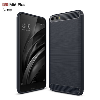 

Fivice Xiaomi MI 6 plus case Luxury brushed carbon fiber TPU soft shell