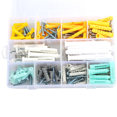 

200pcs Self Drilling Screws Expansion Plastic Sleeve Assortment Set Kit with Storage Box