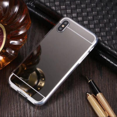 

Shockproof Mirror Phone Case for iPhone X 6S 7 8 Plus Soft TPU Fitted Cover Skin