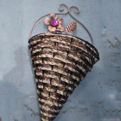 

Hanging Plant Basket Home Ornaments Rattan Vintage Holder Braided Flower Pot