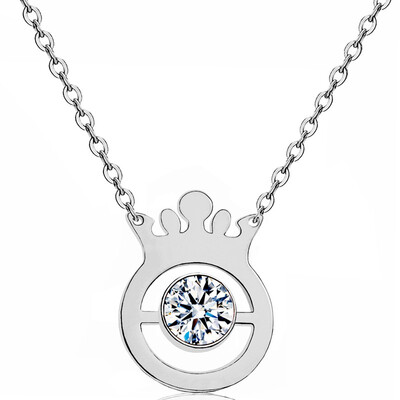 

YISHIZHIAI Crown Simple Pendant Simple Item Diamond Neck Cuff Necklace Fashion Accessories 4498