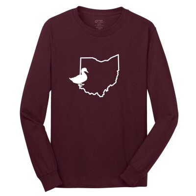 

Custom State Duck Silhouette Long Sleeve MenS T-Shirt 58 Cotton 42 Polyester Machine Wash Cold