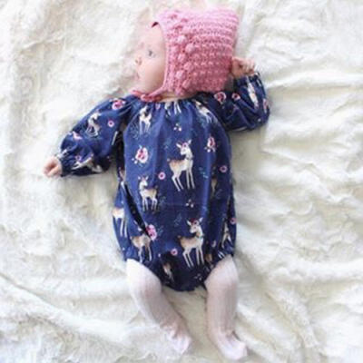 

UK Newborn Baby Girls Long Sleeve Floral Romper Bodysuit Jumpsuit Clothes 0-18M