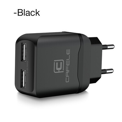 

Cafele Portable Dual USB Charger EU US Universal DC 5V 24Ax2 12W Portable Charger for iPhone Samsung Phone Charger