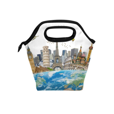 

Lunch Bag Tote Bag Earth World Places Of Historic Interest Travel Picnic Organizer Lunch Holder Handbags Lunch Bag Box