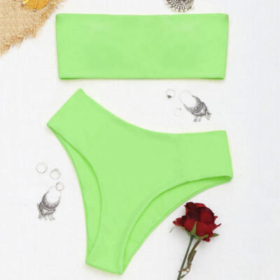 

Womens Bikini Push UP Swimsuit Swimwear Padded Bandeau Bra Set Bathing Beachwear