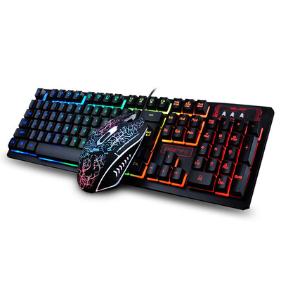 

USB Wired Gaming Keyboard&Mouse Kit Backlights Keys&2400DPI Mice
