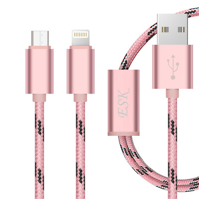 

BIAZE Apple 876 data cable 12 m rose gold one for two mobile phone charger line power cord support iphone56s7P8Xipad mini Android S4