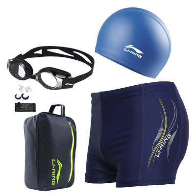 

Li Ning LI-NING all-around swimming pants goggles swimming cap package package luxury package fashion atmosphere swimming equipment LSJK333 blue XXL