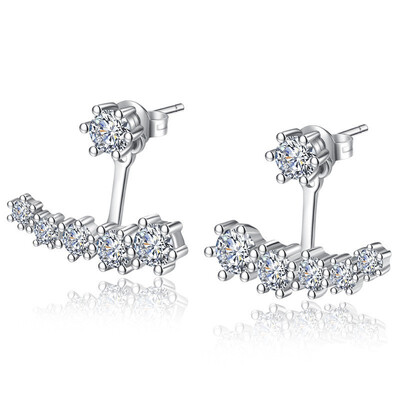 

CZ Crystal Flower Earrings For Women Fashion Jewelry Gift For Party Best Friend Cubic Zirconia Stud Earrings G29