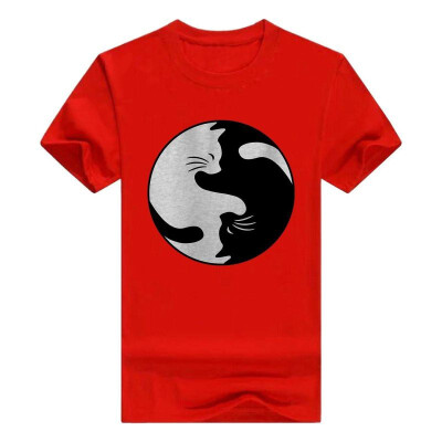 

Cat Lovers Gifts Cat Yin Yang Peace Funny Cat Short Sleeve T-Shirt