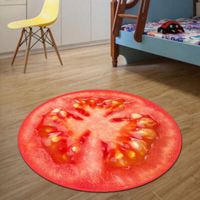

Home Warmly Furit Rug Kids Sitting Carpet 3D Print Round Kitchen Door Soft Mat