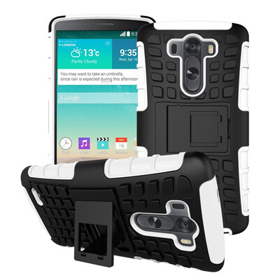 

Fivice LG G3 Case TPU anti-fall tire pattern back clip bracket phone case