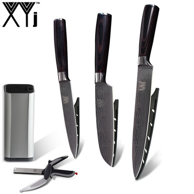 

XYj High Grade 3 Pcs Stainless Steel Knives Bend Handle Kitchen Knives Kitchen Accessories Tools