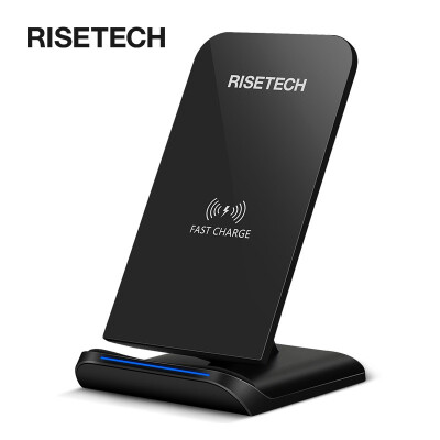 

RISETECH RT13 10W Fast Wireless Charger Stand Qi Charging Pad Compatible for Samsung Galaxy S9 S8 Plus Note9 8&iPhone X XR