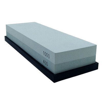 

UpperX Sharpening Stone Double Sided Whetstone Set For Knives With Non-Slip Bamboo Base 400 & 1000