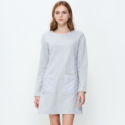 

UR youth trend ladies double pocket H type Slim dress YV39R7BN001 white apricot M