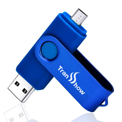 

Transshow Micro USB + USB Flash drive, 16GB, blue