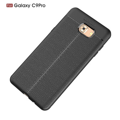 

Fivice Samsung Galaxy C9 Pro case Luxury leather TPU silicone anti-fall soft shell phone case