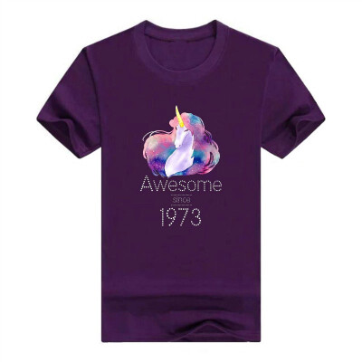 

45th Birthday Gift Unicorn Tshirt Awesome Since 1973 Tee