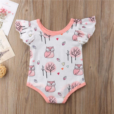 

Newborn Baby Girl Boy Toddler Owl Printed Romper Jumpsuit BodySuit Outfits Top