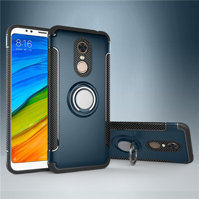 

Fivice Xiaomi Redmi 5 plus case PC metal ring shell magnetic car bracket TPU phone case