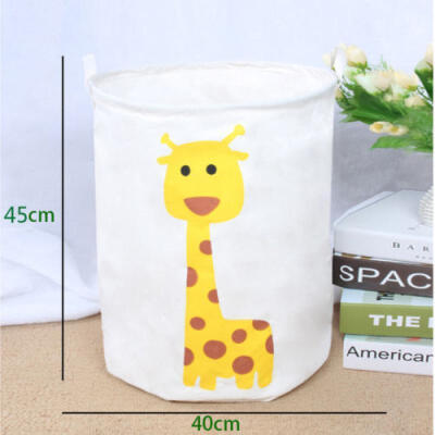 

Foldable Cotton Linen Washing Clothes Laundry Basket Bag Hamper Storage Toys