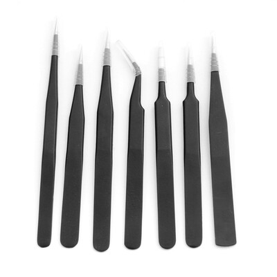 

Anti-static Stainless Steel Precision Jewelry-making Tweezers Kit with Bag for Electronics