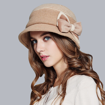 

Lan Shi Yu wool female hat autumn&winter Korean version of warm wool hats fashion wool plus velvet hat M04304 light yellow
