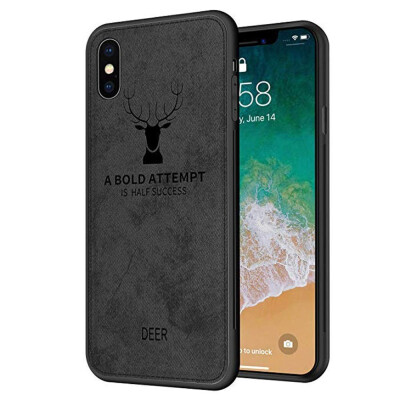 

Luxury Slim Fabric Texture Soft TPU 3D Cloth shockproof Case Deer Style Printed Shell For iPhone X 87 Plus 8 7 66s