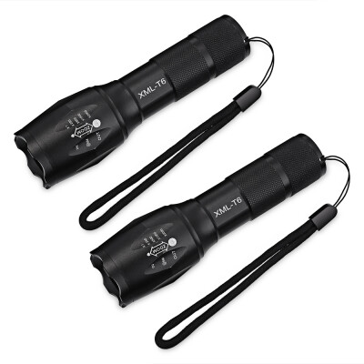 

2PCS TG - 001 XML - T6 Ultra Bright LED Tactical Flashlights with Adjustable Focus&5 Light Modes for Camping Hiking Emergency