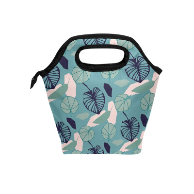 

Lunch Bag Tote Bag Green Leaves Travel Picnic Organizer Lunch Holder Handbags Lunch Bag Box