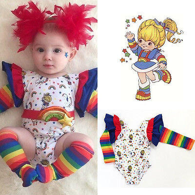 

Toddler Infant Baby Boys Girls Rainbow Romper Bodysuit Jumpsuits Clothes Outfits