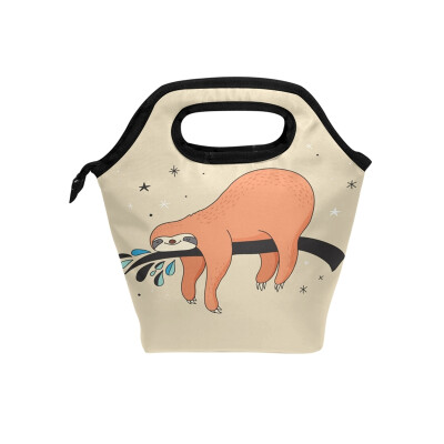 

Lunch Bag Cute Sloth Tote Travel Picnic Insulated Handbags Portable Zipper Lunch Bag Box