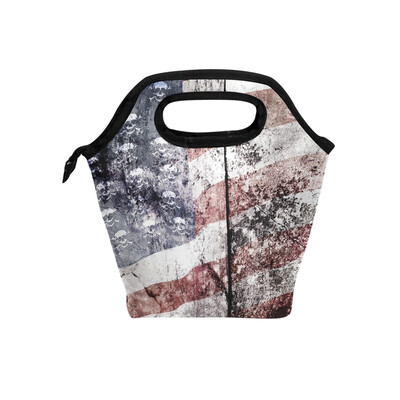 

Insulated Lunch Tote Bag Skull Flag Travel Picnic Lunch Handbags Portable Zipper Lunch Bag Box