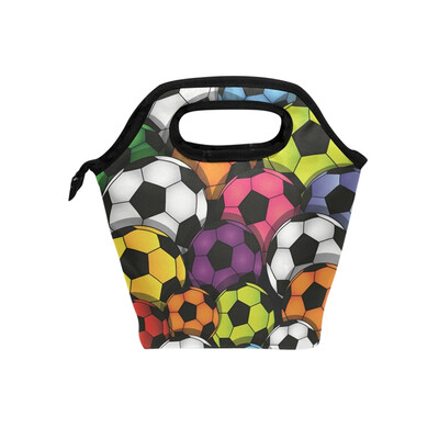 

Lunch Bag Tote Bag Colorful Football Travel Picnic Organizer Lunch Holder Handbags Lunch Bag Box