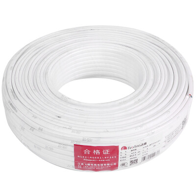 

Feifei (FEIDIAO) wire and cable BVVB2 * 2.5 square national standard household 2-core hard jacket copper wire 100 meters white