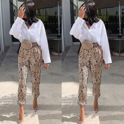 

Leopard Women Pants Slim Trousers Skinny Fashion Pants High Waist Pants