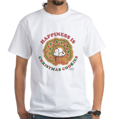 

CafePress - SnoopyHapiness is Christmas Cookies White T-Shirt - 100 Cotton T-Shirt White