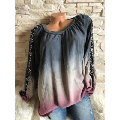 

Womens Spring Fall Loose Tops Long Sleeve Shirt Casual Blouse T-shirt -5XL