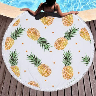 

USA Summer Round Unicorn Pineapple Tapestry Beach Picnic Throw Towel Mat Blanket