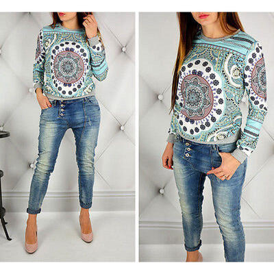 

Fashion Womens Summer Casual Long Sleeve Tops Shirt Ladies Loose T-shirt Blouse