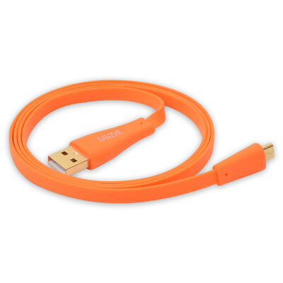 

Shanze (SAMZHE) QSC-601 gold-plated ultra-thin flat Micro USB data / charging cable Samsung / HTC and other mobile phone cable 1 m orange
