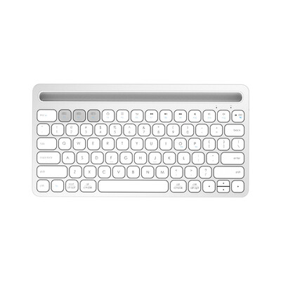 

Fude ik8500 wireless Bluetooth rechargeable wireless keyboard ultra-thin mute multi-device connection IPAD tablet mobile phone notebook office universal silver