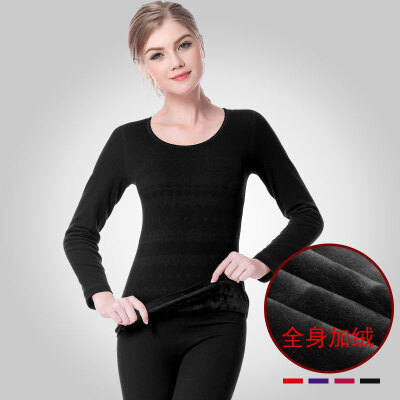 

Sexy spring winter warm long johns women cashmere cotton sweater female double seamless thermal underwear suits clothes sets