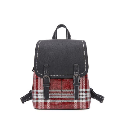 

GRANDIRECT Korean version of fashion retro grid shoulder bag trend leisure travel small backpack